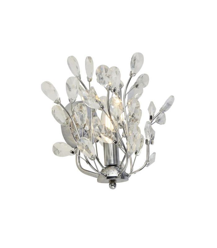 Bouquet 1 Light Chrome Wall Light Crystal Glass_Main