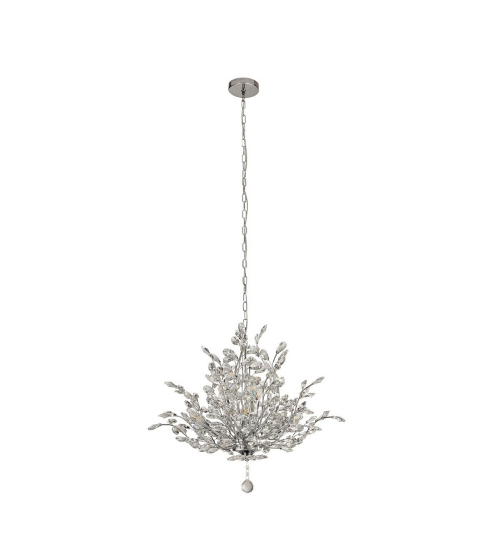 Bouquet 7 Light Chrome Pendant Crystal Glass_Off