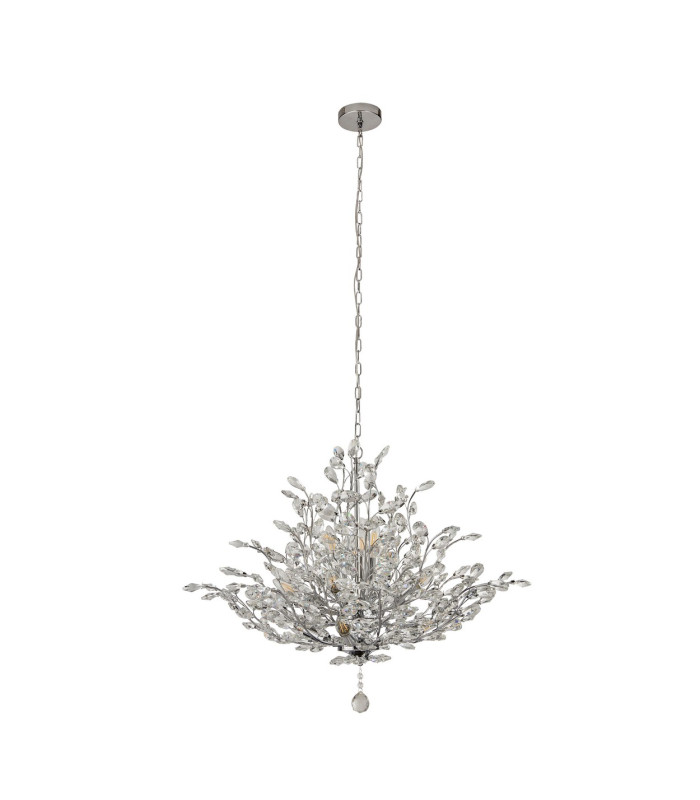 Bouquet 11 Light Chrome Pendant Crystal Glass_Off