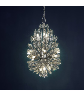 Peacock 14 Light Pendant Crystal_Room