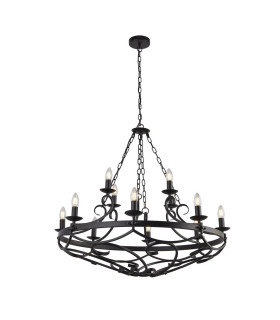 Cartwheel 12 Light Pendant Chain Black_Main