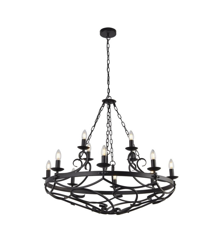 Cartwheel 12 Light Pendant Chain Black_Main