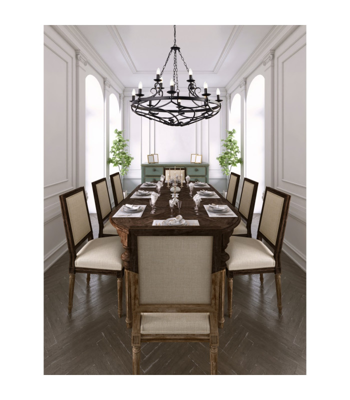 Cartwheel 12 Light Pendant Chain Black_Room