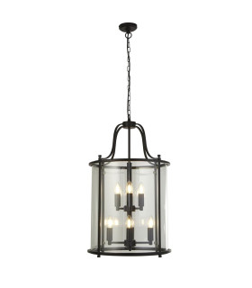 Lantern Grande  8 Light Black Clear Glass_Main