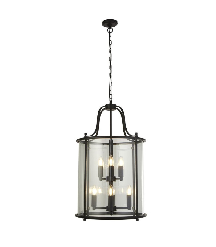 Lantern Grande  8 Light Black Clear Glass_Main