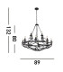 Cartwheel 12 Light Pendant Chain Black_Line