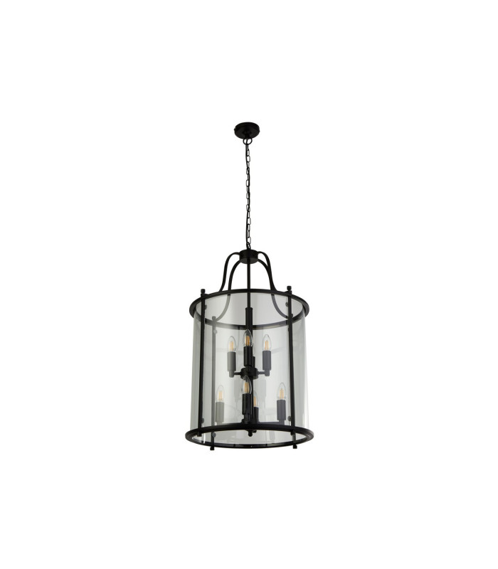 Lantern Grande  8 Light Black Clear Glass_Off