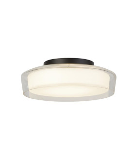 Puck 1 Light Bathroom Ceiling Light Matt Black 3000K IP44_Main