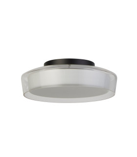 Puck 1 Light Bathroom Ceiling Light Matt Black 3000K IP44_Off