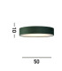 Drum Pleat 3 Light Velvet Flush Green Shade_Line