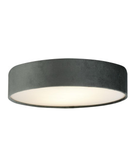 Drum Pleat 3 Light Velvet Flush Grey Shade_Main