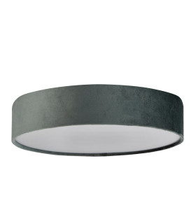 Drum Pleat 3 Light Velvet Flush Grey Shade_Off