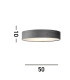 Drum Pleat 3 Light Velvet Flush Grey Shade_Line
