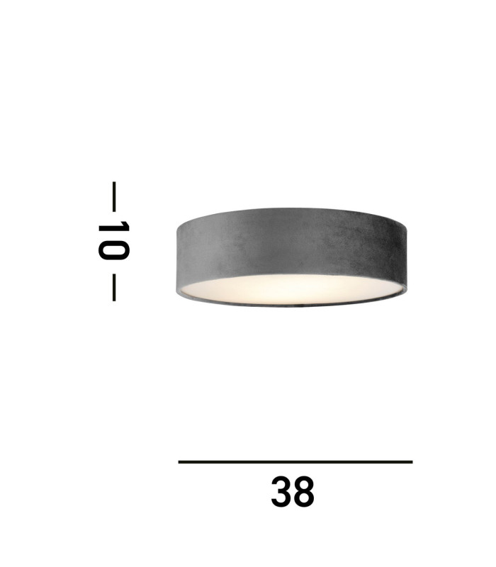 Drum Pleat 2 Light Velvet Flush Grey Shade_Line