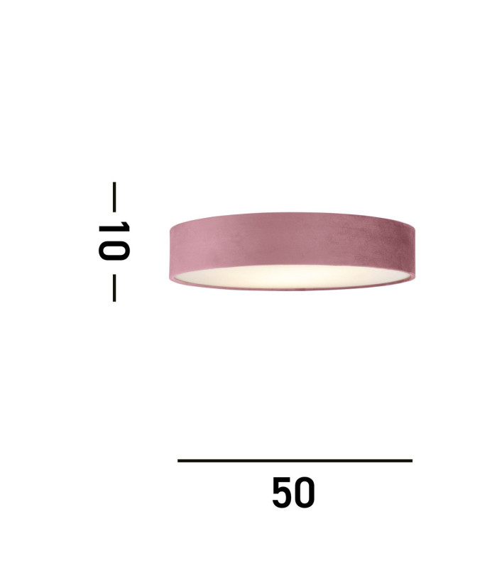 Drum Pleat 3 Light Velvet Flush Pink Shade_Line