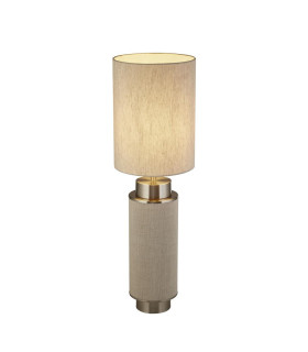 Flask 1 Light Table Lamp Natural Hessian Satin Nickel And Natural Shade_Main