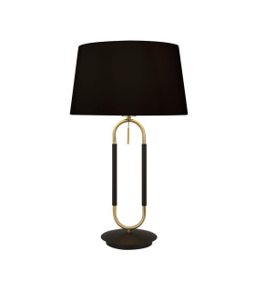 Jazz 1 Light Table Lamp Satin Brass And Black Black Velvet Shade Pull Switch_Main