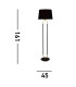 Jazz 1 Light Floor Lamp Satin Brass And Black Black Velvet Shade Pull Switch_Line