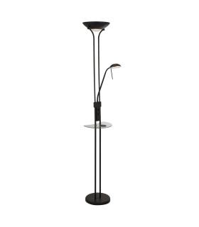 LED Mother And Child Floor Lamp Usb And Wireless Charging Matt Black 3000K_Main