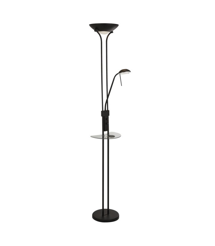 LED Mother And Child Floor Lamp Usb And Wireless Charging Matt Black 3000K_Main