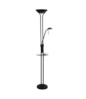 LED Mother And Child Floor Lamp Usb And Wireless Charging Matt Black 3000K_Off