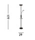 LED Mother And Child Floor Lamp Usb And Wireless Charging Matt Black 3000K_Line