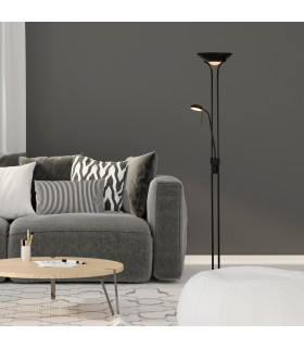 LED Mother & Child Floor Lamp Matt Black 3000K_Room