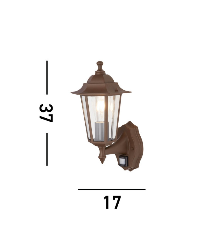Alex Outdoor Wall Light Rust Brown IP44_Line