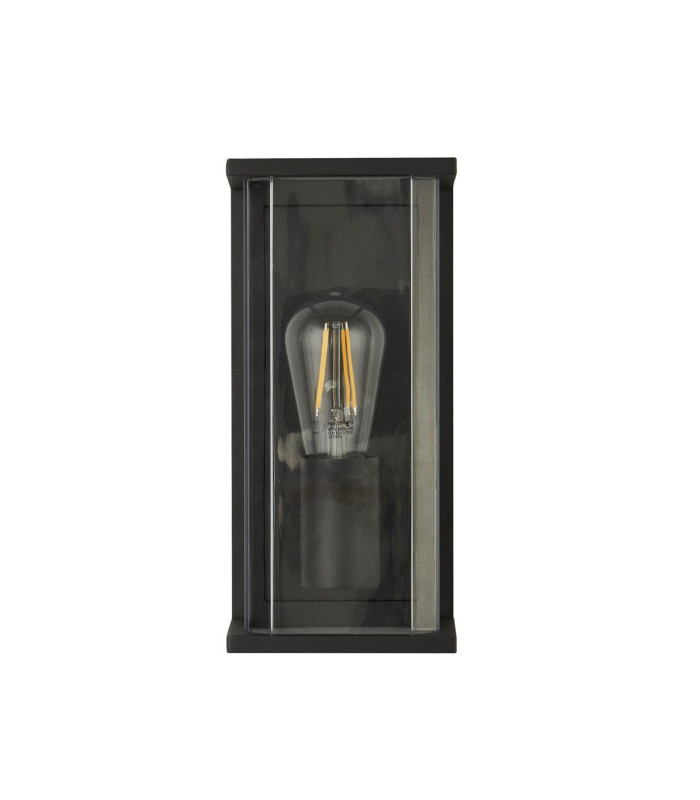 Bakerloo 1 Light E27 Outdoor Boxed Wall/Porch Light Dark Grey Clear Glass IP44_Off