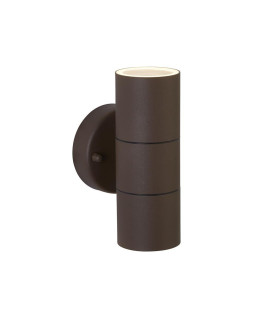Metro LED Outdoor & Porch (GU10 LED) Wall 2 Light Rust Brown IP44_Main