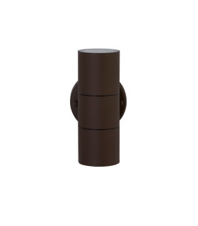 Metro LED Outdoor & Porch (GU10 LED) Wall 2 Light Rust Brown IP44_Off