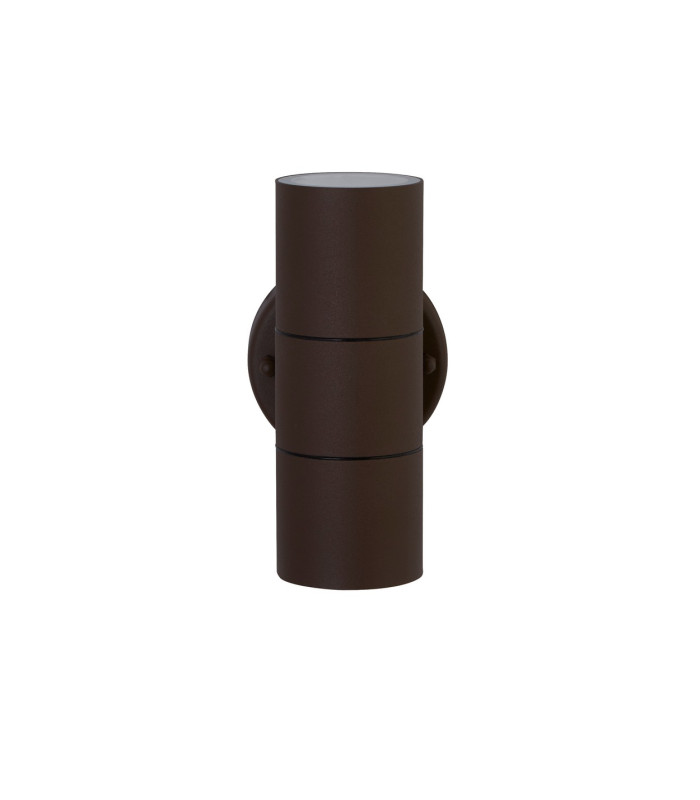 Metro LED Outdoor & Porch (GU10 LED) Wall 2 Light Rust Brown IP44_Off