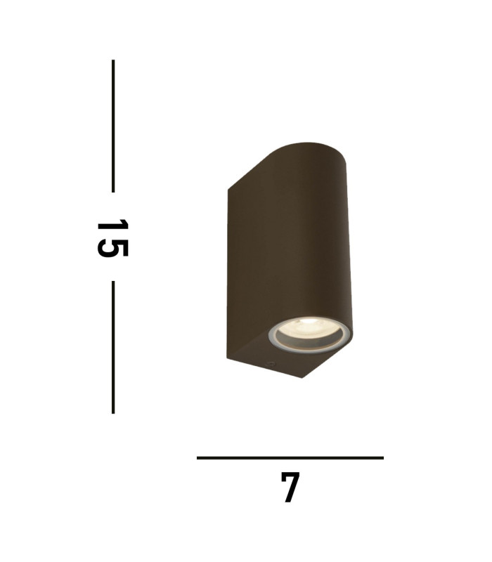 Eiffel LED Outdoor & Porch (GU10 LED) IP44 Wall Light 2 Light Rust Brown IP44_Line