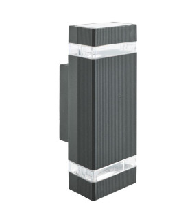 Sheffield Outdoor & Porch Up Down Wall Bracket Black Clear Diffuser IP44 2700K_Main