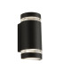 Sheffield Outdoor 2 Light Curved Wall Bracket Black Clear Diffuser IP44 2700K_Main
