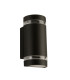 Sheffield Outdoor 2 Light Curved Wall Bracket Black Clear Diffuser IP44 2700K_Off