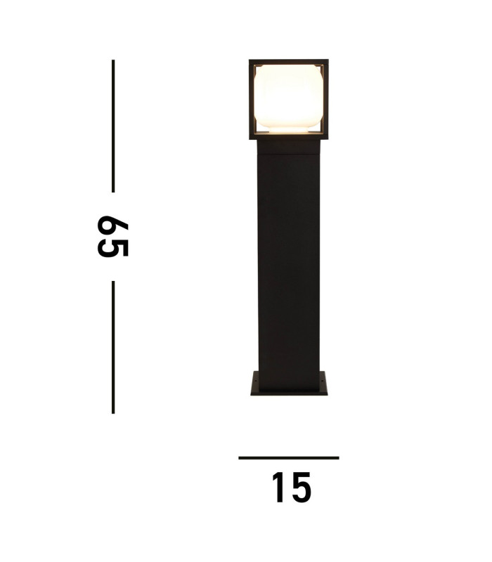 Athens Outdoor 1 Light LED Post Die Cast Opal Shade IP54 3000K_Line