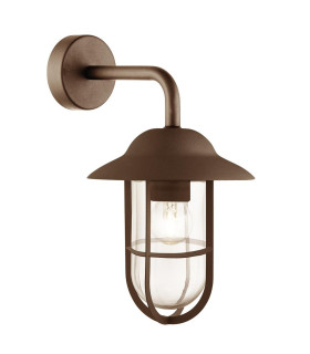 Toronto 1 Light Outdoor Wall Bracket Clear Glass Rust Brown IP44_Main