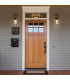 Toronto 1 Light Outdoor Wall Bracket Clear Glass Rust Brown IP44_Room