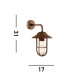 Toronto 1 Light Outdoor Wall Bracket Clear Glass Rust Brown IP44_Line