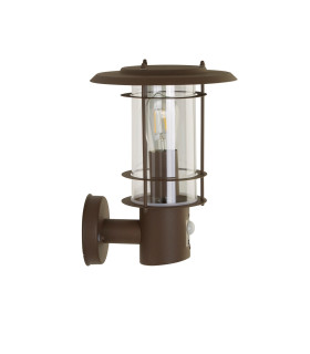 Edgeware Outdoor & Porch Wall Light Sensor Rust Brown IP44_Off