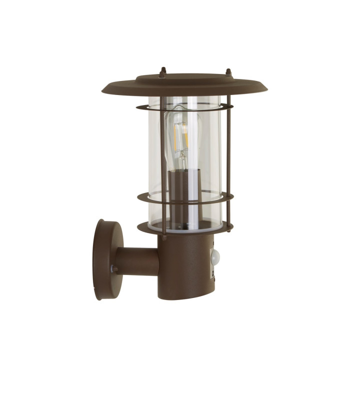 Edgeware Outdoor & Porch Wall Light Sensor Rust Brown IP44_Off