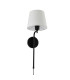 Munich Adjustable Wall Light Matt Black Linen Shade_Off