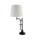 Munich Adjustable Table Lamp Matt Black Linen Shade_Off