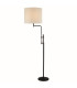 Munich Adjustable Floor Lamp Matt Black Linen Shade_Main