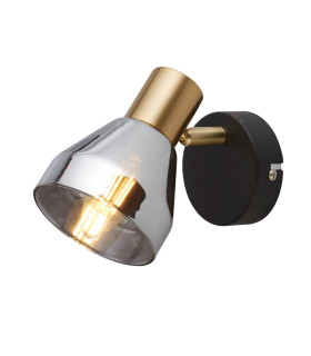 Westminster Spotlight Black Satin Brass & Smoked Glass_Main