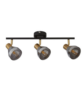 Westminster 3 Light Spotlight- Black Satin Brass & Smoked Glass_Off