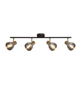 Westminster 4 Light Spotlight- Black Satin Brass & Smoked Glass_Main