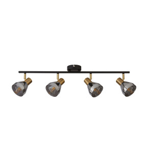 Westminster 4 Light Spotlight- Black Satin Brass & Smoked Glass_Off