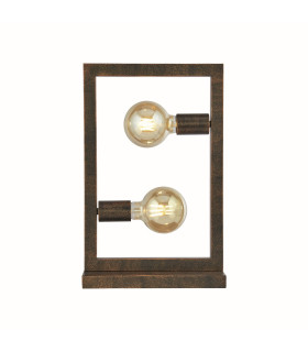 Oblong 2 Light Table Lamp Rustic Brown_Main